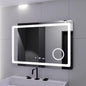 Oglinda LED Rectangulara 90x60 Souverain MotionGlow Marcello, Lupa Cosmetica, Sistem Dezaburire, Termometru si Ceas, Dimabila