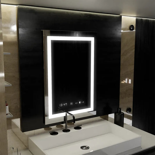 Oglinda LED Rectangulara 60x80cm Verite MotionGlow Marcello, Sistem Dezaburire, Termometru & Ceas, Dimabila