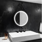 Oglinda LED Rotunda 50 Celeste Majeste Noir Eleve MotionGlow Marcello, Curea Piele Ecologica, Sistem Dezaburire, Termometru si Ceas, Dimabila