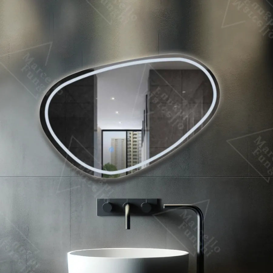 Oglinda LED , 80x45cm, Disegno Touch Marcello, Sistem Dezaburire, Dimabila – oglindă LED, 80x45 cm, 45 cm – RegalStore,