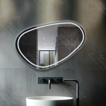 Oglinda LED , 80x45cm, Disegno Touch Marcello, Sistem Dezaburire, Dimabila – oglindă LED, 80x45 cm, 45 cm – RegalStore,