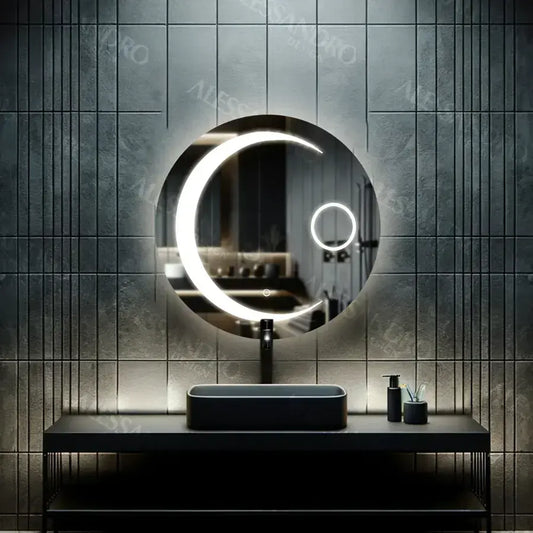 Oglinda LED Rotunda 60cm Orbis Touch Sistem Dezaburire, Dimabila