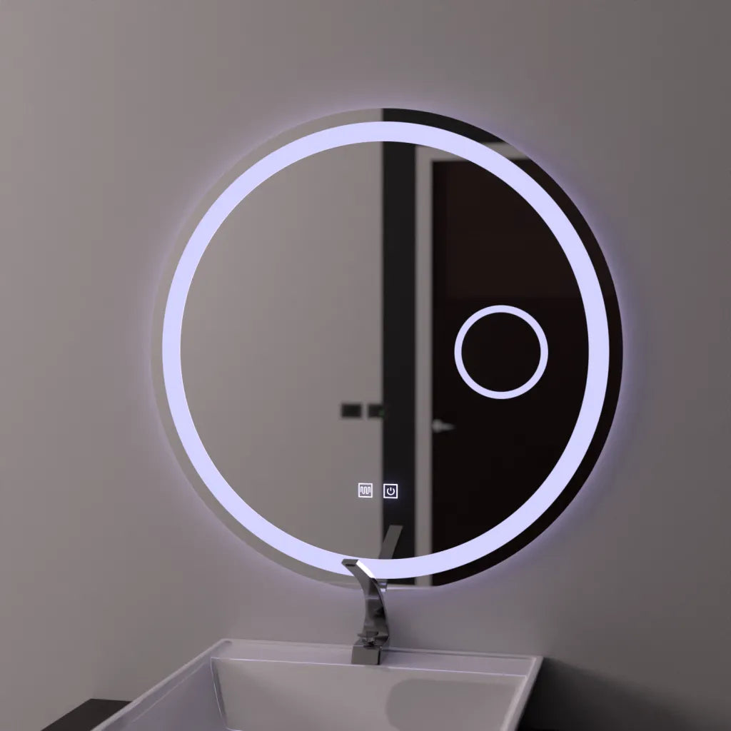 Oglinda LED Rotunda 60cm, Touch Luxor, Sistem Dezaburire, Dimabila