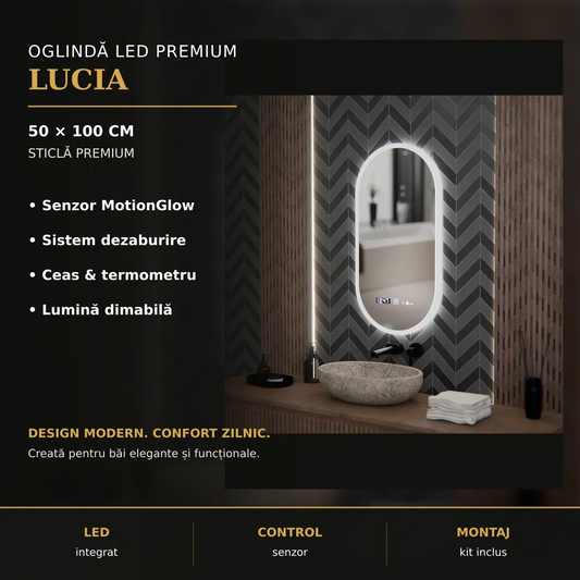 Oglindă LED Lucia 50x100 cm – imagine premium
