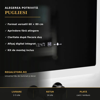 Oglindă LED Pugliesi 60x80 cm – beneficii principale
