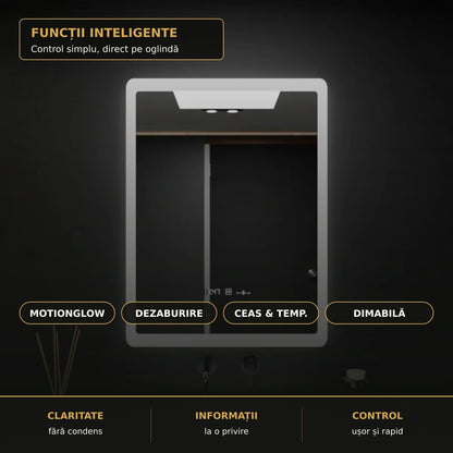 Oglindă LED Pugliesi 60x80 cm – funcții inteligente