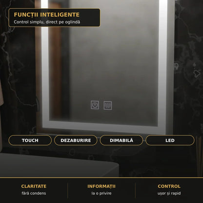 Funcții RADIANTE: Touch, dezaburire și lumină dimabilă
