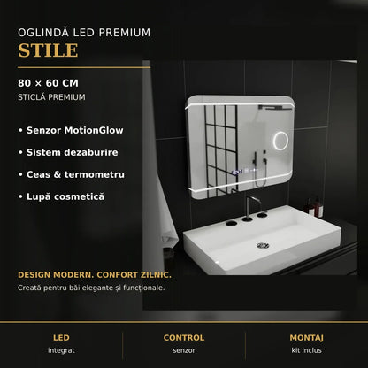 Oglindă LED Stile 80x60 cm – imagine premium