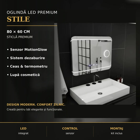 Oglindă LED Stile 80x60 cm – imagine premium