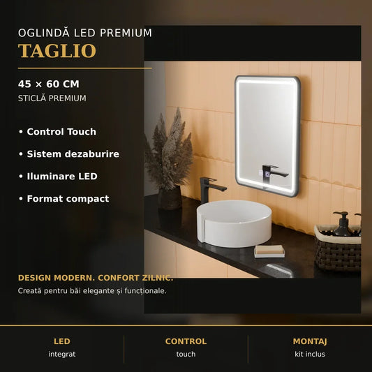 Oglindă LED Taglio 45x60 cm – imagine premium