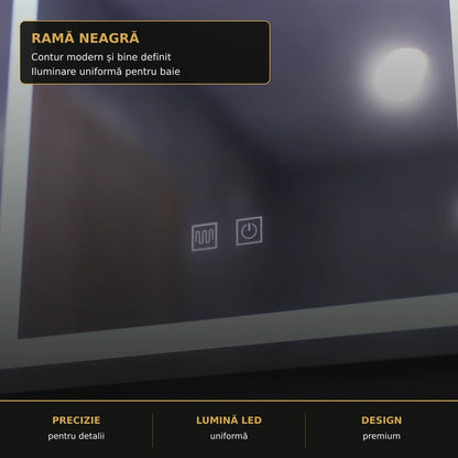 Oglindă LED Taglio 60x80 cm – detaliu premium