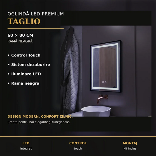 Oglindă LED Taglio 60x80 cm – imagine premium