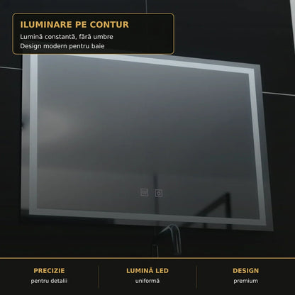 Oglindă LED Umbria 70x50 cm – detaliu premium