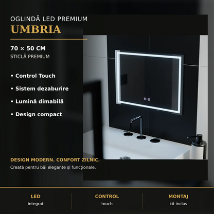 Oglindă LED Umbria 70x50 cm – imagine premium