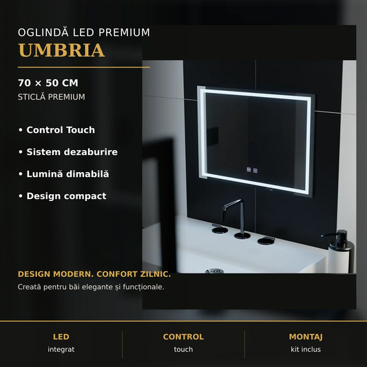 Oglindă LED Umbria 70x50 cm – imagine premium