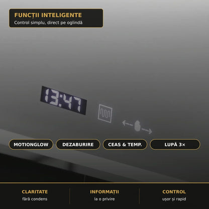 Oglindă LED Velour 90x60 cm – funcții inteligente