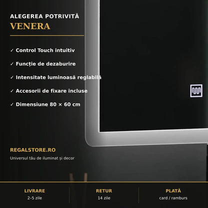 Beneficii oglindă LED VENERA 80x60 cm