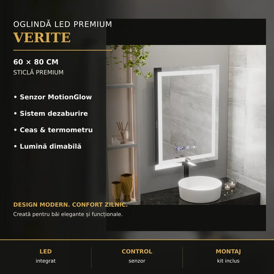 Oglindă LED Verite 60x80 cm – imagine premium