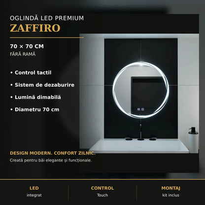 Oglindă LED Zaffiro Ø70 cm – imagine premium