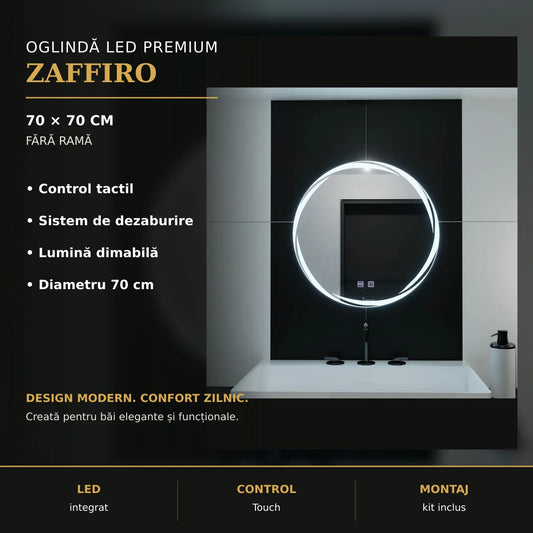 Oglindă LED Zaffiro Ø70 cm – imagine premium
