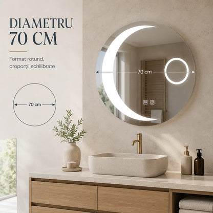 Oglindă LED Orbis – diametru 70 cm