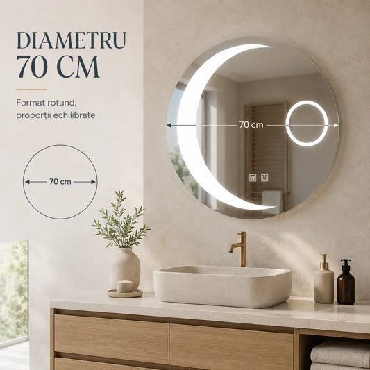Oglindă LED Orbis – diametru 70 cm
