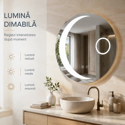Oglindă LED Orbis – lumină dimabilă
