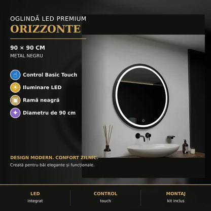 Oglindă LED Orizzonte 90 cm – prezentare premium