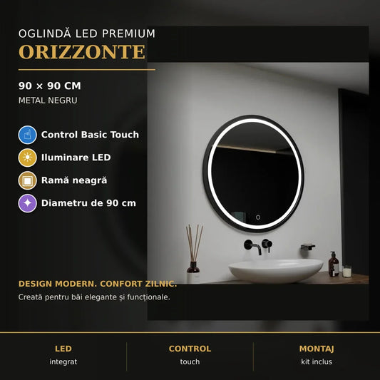 Oglindă LED Orizzonte 90 cm – prezentare premium