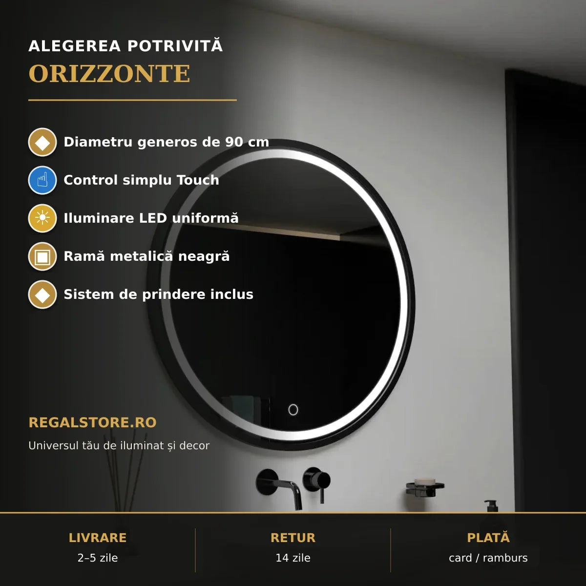 Oglindă LED Orizzonte 90 cm – beneficii
