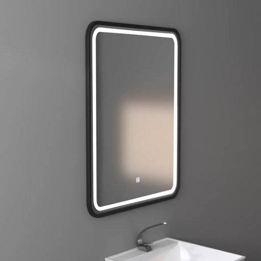Oglinda LED Rectangulara 60x80cm Rama Neagra Basic Touch