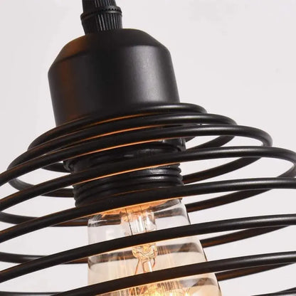 Lustra Forma Spirala, Geo Cluster Trio, 3xE27, Negru, Metal