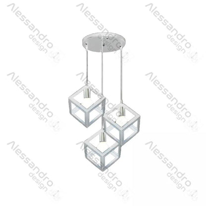 Lustra Forma Cub, STRUKTUR Cluster, 3xE27, Alb, Metal