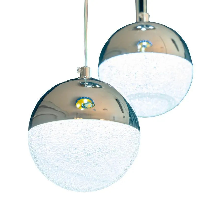 Pendul LED Jeremias cu Telecomanda, 63W, 2.4GHz, Dimabila, Metal, Crom