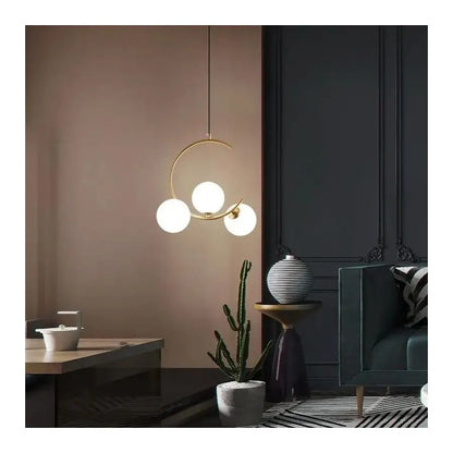 Lustra LOFT Atrium, 3x E27, Alb Auriu, Metal, Inaltime Reglabila – lustră LED, culoare aurie, culoare albă – RegalStore,