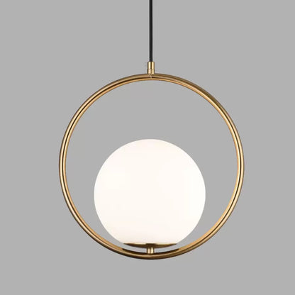 Lustra LOFT Haven, 1x E27, Alb Auriu, Metal, Inaltime Reglabila – lustră LED, culoare aurie, culoare albă – RegalStore,