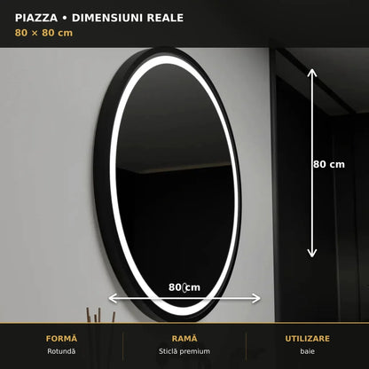 Oglindă LED Piazza 80 cm – dimensiuni