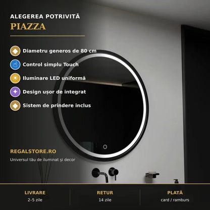 Oglindă LED Piazza 80 cm – beneficii