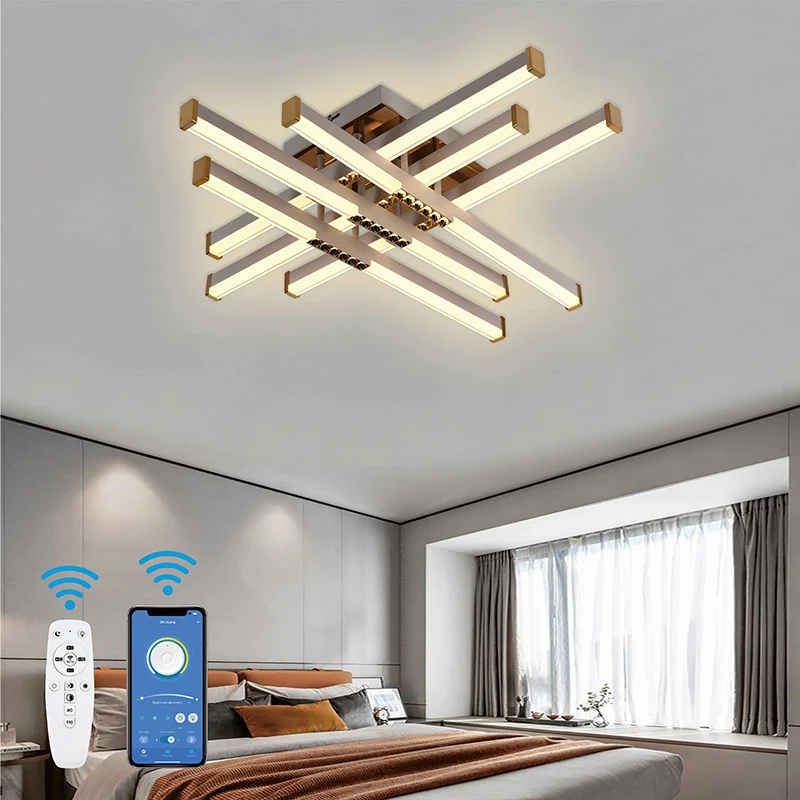 Lustra LED cu Telecomanda LT178/6WH, 84W, 6 Elemente, Lumina Rece/Clada/Neutra, Dimabila, Alb