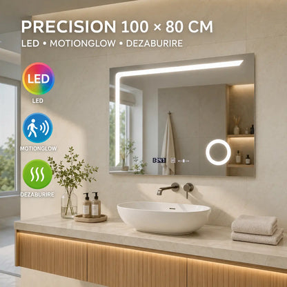 Oglindă LED Precision 100x80 cm – prezentare premium