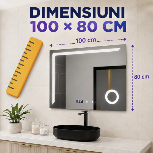 Oglindă LED Precision – dimensiuni 100x80 cm