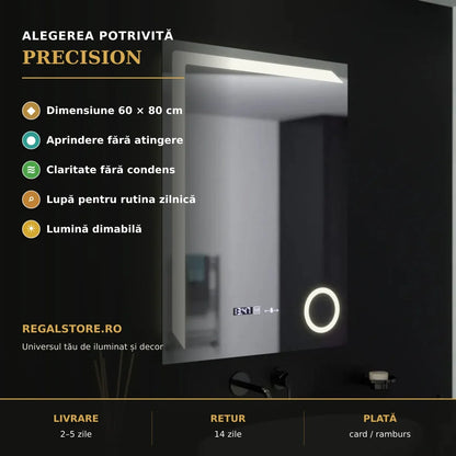Oglindă LED Precision 60x80 – beneficii