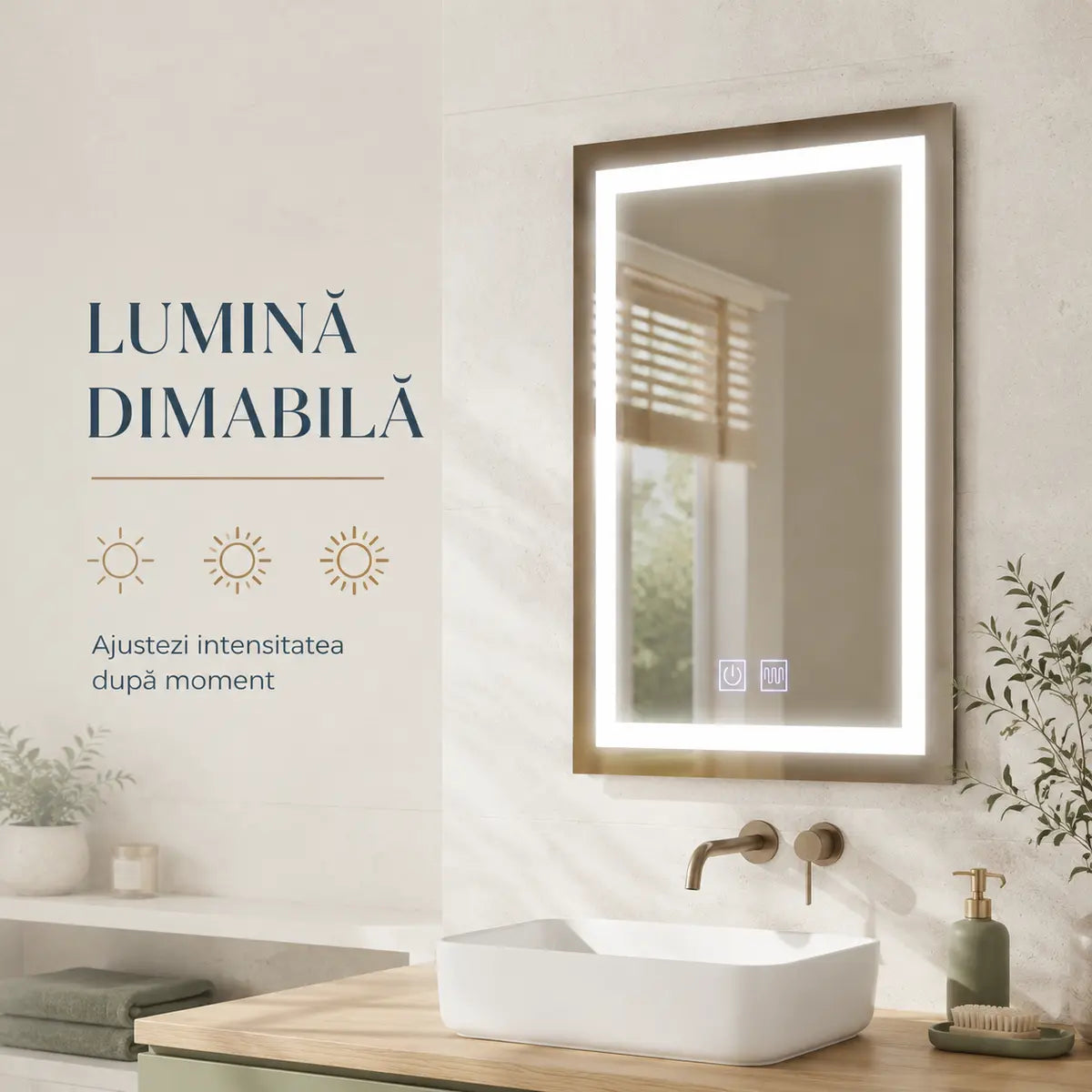 Oglindă LED Radiante – lumină dimabilă