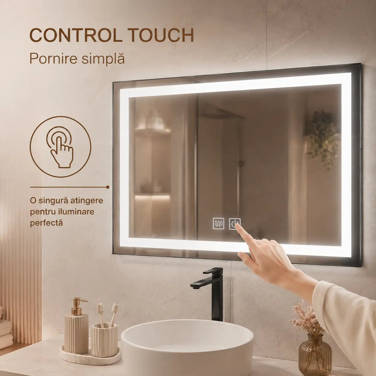 Oglindă LED Radiante – control touch