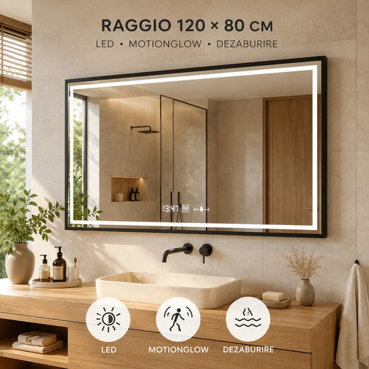 Oglindă LED Raggio 120x80 cm – prezentare premium