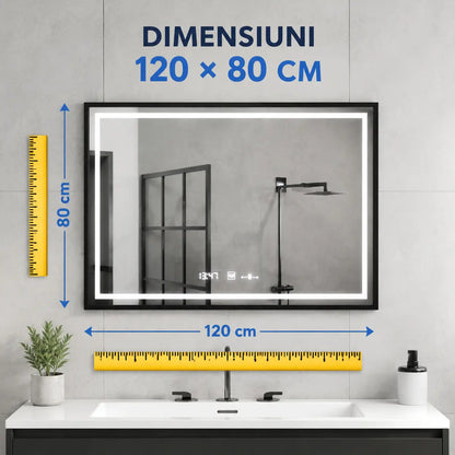 Oglindă LED Raggio – dimensiuni 120x80 cm