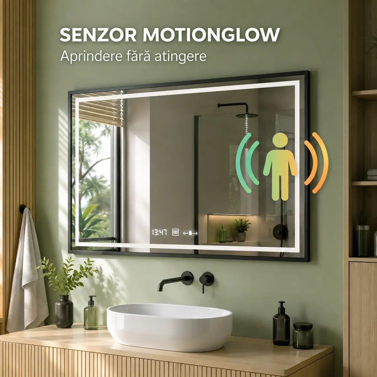 Oglindă LED Raggio – senzor MotionGlow