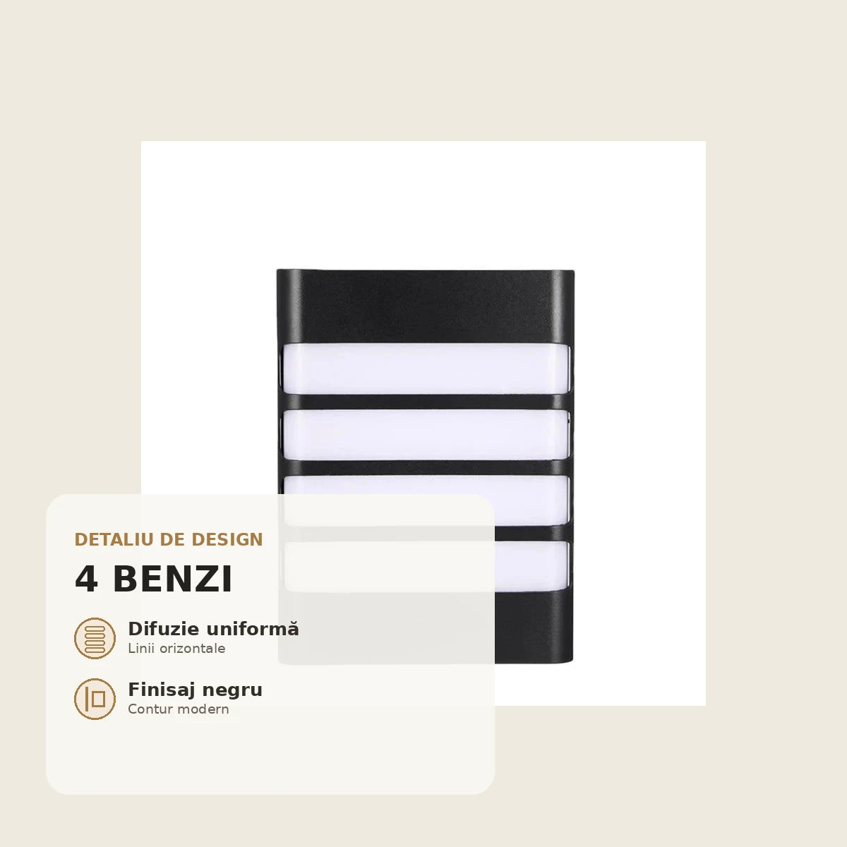 RAISA - design cu patru benzi luminoase