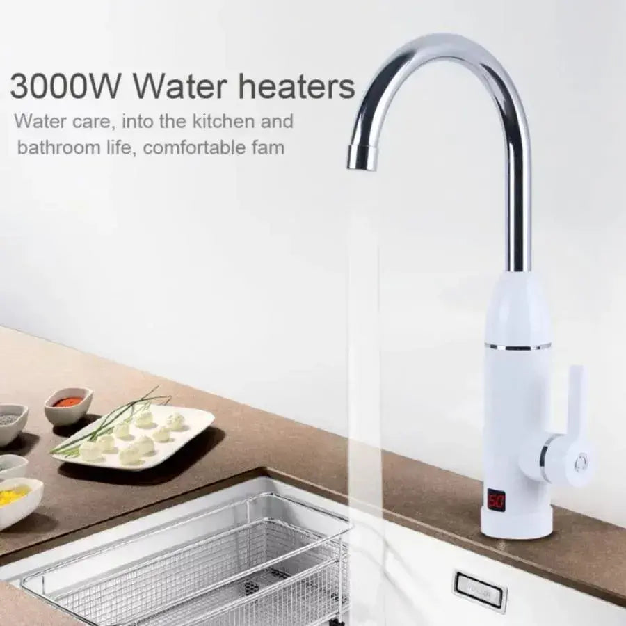 Robinet Electric Instant pentru Apa Calda, Afisaj LCD, Alb, LZ-501X – culoare albă – RegalStore, iluminat interior