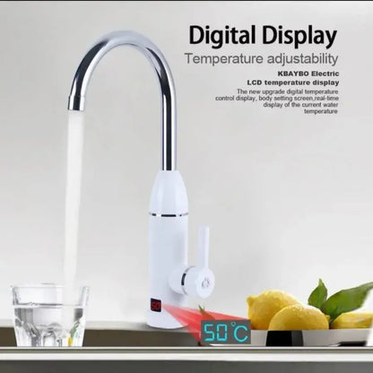 Robinet Electric Instant pentru Apa Calda, Afisaj LCD, Alb, LZ-501X